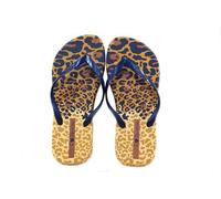 Ipanema Tongs de piscine ou journalier enfilées par le doigt, 100 % caoutchouc, plages antidérapantes, imprimé animal pour femme, citronier, 40 EU