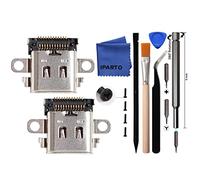 iParto Lot de 2 ports de rechange de type C pour Nintendo Switch - Port de charge USB C - Kit de réparation pour NS Switch Power Charger DC Jack Socket avec outils
