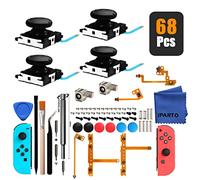 iParto Lot de 4 joysticks analogiques pour manette Nintendo Switch Joy Con - Kit de réparation avec câble flexible, vis, ressorts, poignées de pouce - Outils de réparation
