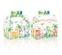 iPartyFun Lot de 12 boîtes à friandises pour fête prénatale sur le thème des dinosaures pour fête d'anniversaire sur le thème des dinosaures