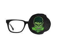 iPatching Cache-œil brodé réutilisable pour enfants et adultes - Pour amblyopie - Traitement par occlusion oculaire paresseux - Hulk - Noir (œil gauche)