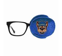 iPatching Cache-œil orthopédique brodé réutilisable pour enfants et adultes pour amblyopie - Traitement par occlusion - Chien PawChase (masque pour œil gauche) Taille unique