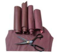 IPEA 500 Grammes Chutes de Cuir Véritable couleur Bordeaux - Made in Italy - Découpes dans Différentes Formes Nuances, Épaisseurs - 4 Coupelles de Cuir Premium - Restes de Production Artisanale