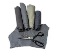 IPEA 500 Grammes Chutes de Cuir Véritable couleur Gris Clair - Made in Italy - Découpes dans Différentes Formes Nuances, Épaisseurs - 4 Coupelles de Cuir Premium - Restes de Production Artisanale