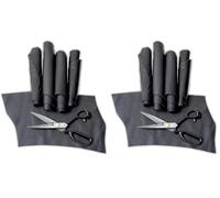 IPEA 500 Grammes Chutes de Cuir Véritable couleur Noir - Made in Italy - Découpes dans Différentes Formes Nuances, Épaisseurs et Types - 4 Coupelles de Cuir Premium - Restes de Production Artisanale