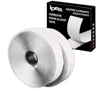 IPEA Bandes Agrippantes Adhésives Blanc - Ruban Adhésif - Longueur 5 Mètres - Bande Adhésive Multifonctions Extra Forte pour Bricolage - Pour Fixation d'Objets, Moustiquaire, Tapis