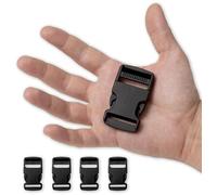 IPEA Boucles en Plastique 25 mm pour Sac à Dos et Sacs - 4 pièces - Fabriqué en Italie - Boucle à Double Ouverture pour Accessoires, Couture, Sangles de Sacs, Vêtements - Noir