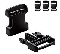 IPEA Boucles en Plastique pour Sac à Dos et Sacs - 4 pièces - Fabriqué en Italie - Boucle à Double Ouverture pour Accessoires, Couture, Sangles de Sacs, Vêtements - Noir 20 mm