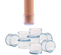 IPEA Casquettes en Silicone pour Chaises et Meubles - 16 Pièces - Pieds Patins Ronds pour Jambes en Bois, Plastique ou Fer de Chaises et Tables - Anti-Rayures et Antibruit - 30 mm - Transparent
