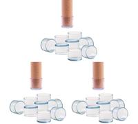 IPEA Casquettes en Silicone pour Chaises et Meubles - 16 Pièces - Pieds Patins Ronds pour Jambes en Bois, Plastique ou Fer de Chaises et Tables - Anti-Rayures et Antibruit - 25 mm - Transparent