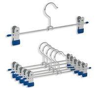 IPEA Cintres de Pantalon en métal avec Design Fin - Set de 6 unités - Porte-Manteau économe en Acier Inoxydable avec Clip pour Suspendre Les Jeans, Les Jupes, Les vêtements, Les Accessoires dans Les