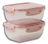 IPEA Conteneur alimentaire en plastique avec fermeture hermétique - 2 unités - Contenants alimentaires de 800 ml avec couvercle pour déjeuner, pâtes, fruits, légumes, desserts - boîte transparente et