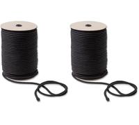 IPEA Corde de Coton macramé Noir - 6 mm x 100 mètres - Rouleau Super Long - Fabriqué en Italie - Fil à Coudre pour travaux manuels, décorations, tapisseries et Rideaux - Cordon - 0,6 cm (Lot de 2)