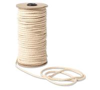 IPEA Corde Macrame Coton Naturel - 4 mm x 100 mètres - [Made in Italy ] - Rouleau Super Long - Fil à Coudre pour travaux manuels, décorations, tapisseries et Rideaux - Fil