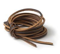 IPEA Cordon en Cuir - Lacets en Cuir Carrés pour Accessoires, Mode, Chaussures - Made in Italy - 3 mètres - Cordons pour Créations, Bijoux - Épaisseur: 3 mm - Couleur Marron Foncé