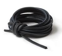 IPEA Cordon en Cuir Noir - Lacets en Cuir Carrés pour Accessoires, Mode, Chaussures - Made in Italy - 3 mètres - Cordons pour Créations, Bijoux - Épaisseur: 3 mm - Couleur Noir BSLACCIO-111