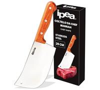 IPEA Couperet de Cuisine - Couteau de Chef Professionnel - 29 cm - Lame en Acier Tranchante pour Couper la Viande et les Aliments - Manche Ergonomique en Bois - Couteau de Chef et de Boucher