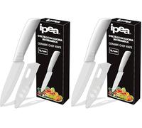 IPEA Couteau en Céramique pour Fruits, légumes, Viande - Couteaux Cuisine Multifonction avec Lame Aiguisée pour Couper et Dépeler Les Aliments et Les Légumes - Couteau avec Couvre-Feuille et Poignée