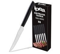 IPEA Couteaux de Table à Steak - Lot de 6 - Couteau Tranchant avec Lame Dentelée en Acier Inoxydable pour Couper la Viande et les Aliments pour le Déjeuner et le Dîner - Couteaux pour Maison Cuisine