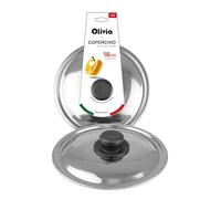 IPEA Couvercle pour Poêle ou Casserole en Acier Inoxydable - 18/20 / 22/24 / 26/28 cm - Couvercle Rond Universel avec Pommeau pour Poêles de Cuisine et Casseroles - Lavable au Lave-Vaisselle