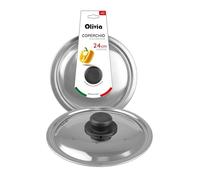 IPEA Couvercle pour Poêle ou Casserole en Acier Inoxydable - 18/20 / 22/24 / 26/28 cm - Couvercle Rond Universel avec Pommeau pour Poêles de Cuisine et Casseroles - Lavable au Lave-Vaisselle