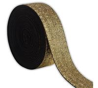 IPEA Élastique Couture Lurex - 10 MÈTRES - Bande Élastique pour Accessoires - Made in Italy - Corde 40 mm Brillante pour Vêtements, Jupes, Sacs, Ceintures - Ruban Plat à Coudre - Or