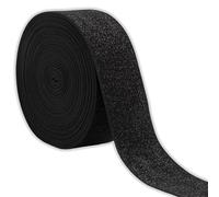 IPEA Élastique Couture Lurex - 10 MÈTRES - Bande Élastique pour Accessoires - Made in Italy - Corde 50 mm Brillante pour Vêtements, Jupes, Sacs, Ceintures - Ruban Plat à Coudre - Noir