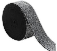 IPEA Élastique Couture Lurex - 10 MÈTRES - Bande Élastique pour Accessoires - Made in Italy - Corde 50 mm Brillante pour Vêtements, Jupes, Sacs, Ceintures - Ruban Plat à Coudre - Argent
