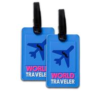 IPEA Étiquettes à Bagages, - 2 unités - Étiquettes pour Valises de Voyage avec Nom - Plaques Classiques en Plastique Antichoc Haute Résistance pour Chariot, Vacances, Voyage - Design Avion