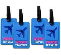 IPEA Étiquettes à Bagages, - 2 unités - Étiquettes pour Valises de Voyage avec Nom - Plaques Classiques en Plastique Antichoc Haute Résistance pour Chariot, Vacances, Voyage - Design Avion (Lot de 2)