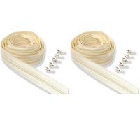 IPEA Fermeture éclair blanche crème continue de 5 m + 15 curseurs en métal, chaîne mesure 5, fabriquée en Italie, fermetures éclair en nylon, fermeture éclair, découpable pour couture au mètre