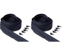 IPEA Fermeture éclair bleue chaîne continue de 5 mètres de long + 15 curseurs en métal - Chaîne mesure #5 - Fabriqué en Italie - Charnières en nylon - Zip - Découpable pour couture au mètre - Largeur