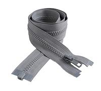 IPEA Fermeture éclair grise longue 65 cm - Couleur grise - 2 unités - Chaîne Taille #5 - Fermetures éclair Divisibles pour éblouissement Décor Couture Vestes - Zip - Largeur 30 mm
