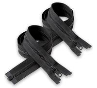 IPEA Fermetures Éclair Noir 65 cm - 2 pièces - Deux Fermetures à Glissière pour Couture, Ameublement, Vestes, Accessoires - Chaine taille #5 - Largeur 30 mm - Couleur Noir