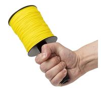 IPEA Fil de construction professionnel avec poignée - Bobine de 100 m - Fil de maçon en polypropylène diamètre 2 mm pour chantiers, construction, travaux routiers, travaux à la maison - Cordon jaune