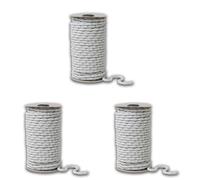 IPEA Fil Plombé pour Rideaux - Super Lourd 200 G/MT - Made in Italy - 3 mètres - Corde Plombée pour Rideaux, Tissus, Moustiquaires - Tresse de Plomb - Poids de Lestage - Couleur Blanc (Lot de 3)
