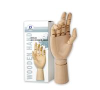 IPEA Grande Main en Bois - Hauteur 30 cm - Amovible et Flexible avec Doigts Meubles pour Dessinateurs, Professionnels et étudiants - Main Droite - Design Mannequin Corps Humain - Art - Porte-objets