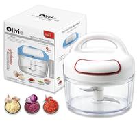 IPEA Hachoir Manuel à Corde - [LAMES EN ACIER INOXYDABLE + POIGNÉE] - Mini Hachoir à Légumes pour Couper et Hacher Ail, Oignon, Légumes, Herbes et Fruits Secs - Portable - à Corde - 9 CM