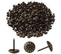 IPEA Lot de 200 clous de tapisserie motif fleur - Fabriqués en Italie - Broches en métal - Couleur or antique - 11 x 12 mm