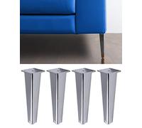 IPEA Lot de 4 Pieds de Haute qualité en Fer pour canapés et Meubles - Design Moderne et élégant Couleur Argent Brillant, Hauteur 195 mm