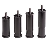 IPEA Lot de 4 Pieds réglables pour Meubles, Cuisine, canapé, armoires, Lot de 4 Pieds Extensibles en Hauteur de 100 à 145 mm - Pieds Couleur Noire - 45 mm d'élongation