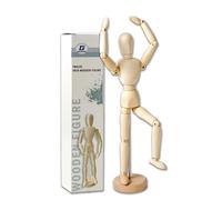 IPEA Mannequin en Bois à Dessin - Hauteur 30 cm - Snodable et Flexible - Figure en Bois avec Base de Support pour Dessinateurs, Professionnels et étudiants - Manikin - Corps humain - Art