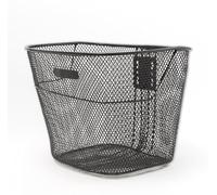 IPEA Panier de Vélo Avant en Maille Métallique Noire - 21 x 24 cm - Panier Porte-Bagages pour Vélo Classique et VTT - Léger, Robuste, Antirouille - Rangement Universel