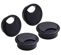 IPEA Passe-câbles pour bureau ronds noirs - 4 pièces - Capuchon passe-câbles et fils pour tables, bureaux, murs, bureau, maison - Passe-câble pour fil ordinateur, souris, TV, téléphone - Diamètre 60