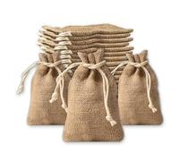IPEA Petits Sacs en Jute Naturelle avec Cordon Blanc - Dimensions 15 x 10 cm - 20 Pièces - Aacs en Jute Véritable pour Bonbonnières, Mariage, Fête, Baptême, Événements, Cadeaux - Personnalisables