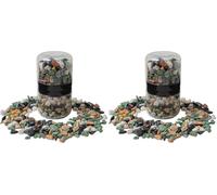 IPEA Pierres Décoratives Colorées pour Jardin, Vases, Aquarium, 1 kg - Pierres de Couleurs Mélangées avec Dimensions 10/12 mm - Petits Bols d'Extérieur pour Décoration, Cour, Artisanat (Lot de 2)