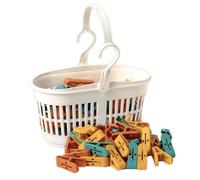 IPEA Pinces à Linge avec Panier en Plastique - 36 pièces - Super légères avec Crochets - Pinces colorées avec Panier pour Suspendre et étendre Les vêtements, Linge et Accessoires - Étendoir à Linge