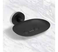 IPEA Porte-savon adhésif mural en métal noir - Pas besoin de perçage - Design moderne - Coller dans la salle de bain, douche, cuisine, maison - porte-savon ou éponge