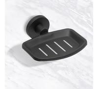 IPEA Porte-Savon Mural Adhésif en métal Noir - Design Moderne - Pas Besoin de Perçage - Pour Salle de Bain, Douche, Cuisine, Maison - Porte-Savon ou Éponge - Coquille