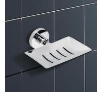 IPEA Porte-savon Mural Adhésif en Métal - Pas Besoin de Perçage - Design Moderne - Coller dans Salle de Bain, Douche, Cuisine, Maison - savon ou Éponge - Carré